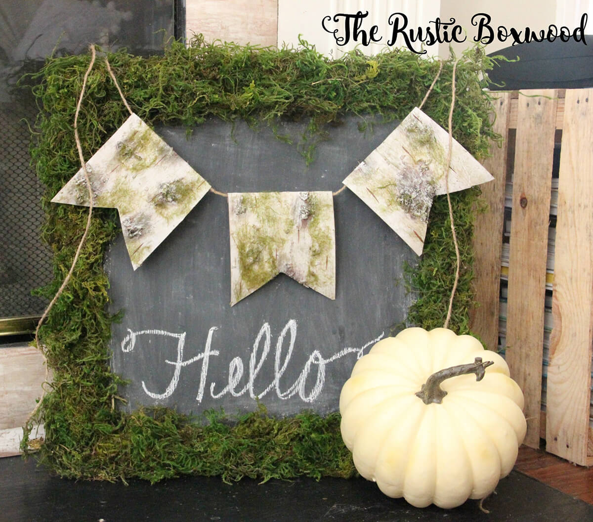 Rustic Moss Frame Chalkboard Paint Desig