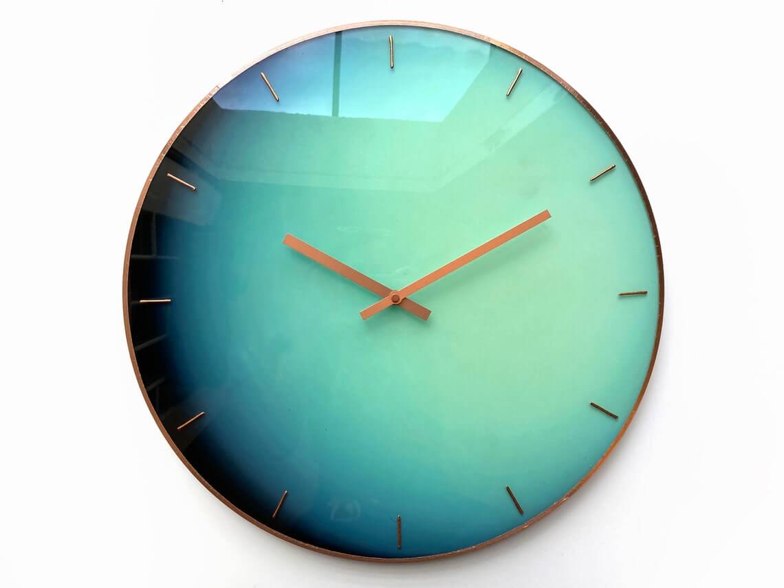 Phosphorescent Glowing Aquarius and Uranus Wall Clock