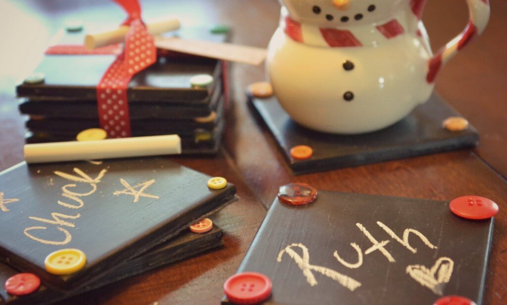 Cute Chalkboard Painted Coaster Set