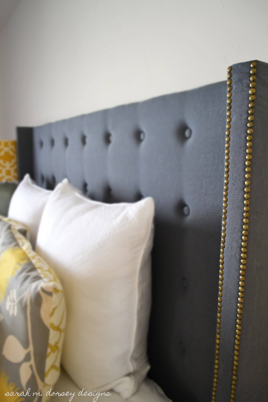 Elegant Tufted and Nailhead Trimmed Headboard