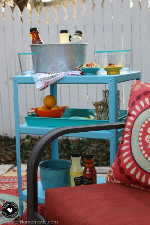 Outdoor Metal Bar Cart Makeover