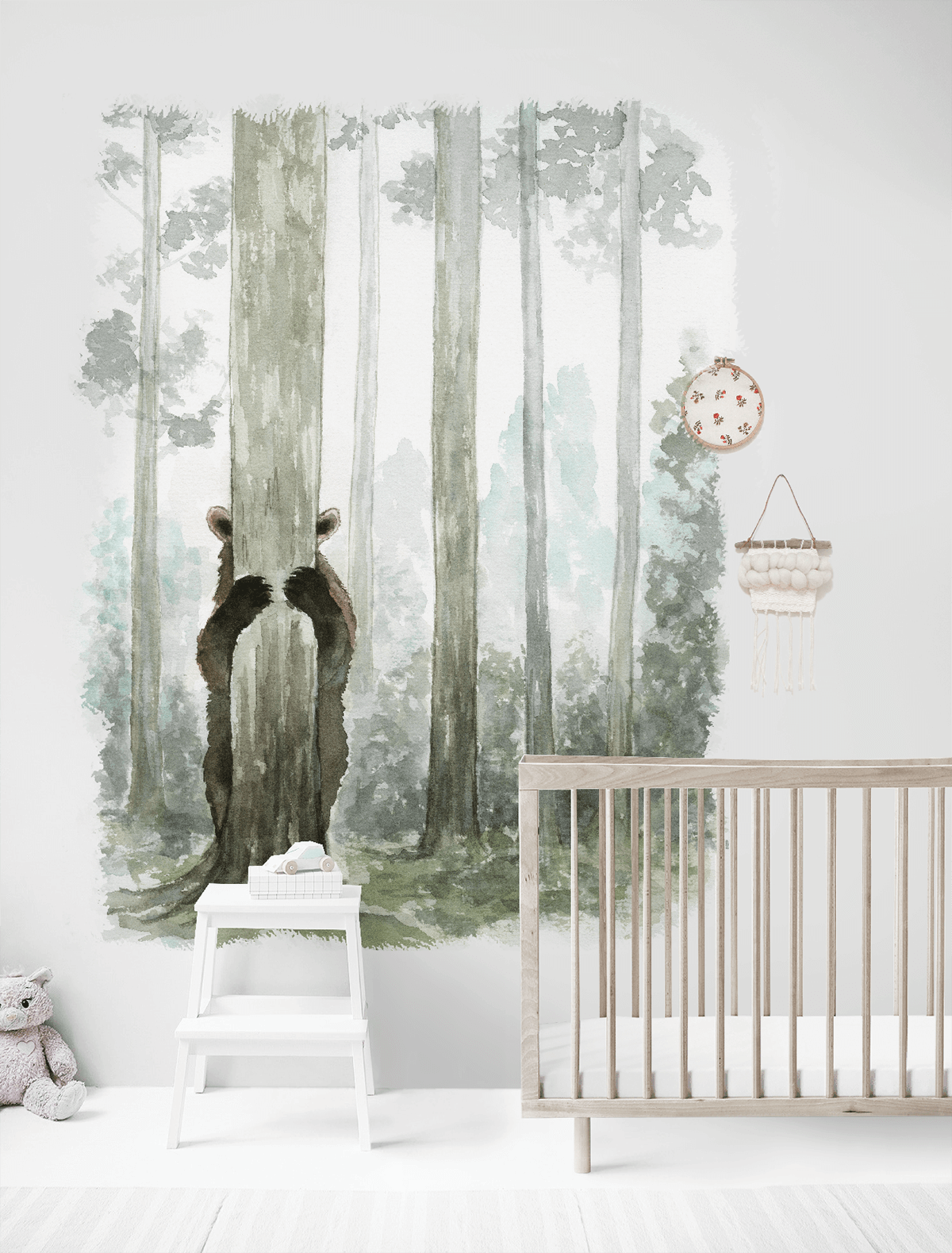 Playful Bear Fabric Wall Decal