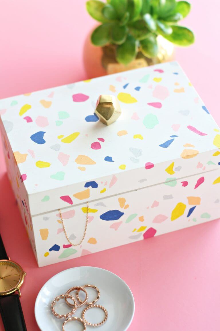 Unique DIY Faux Terrazzo Jewelry Box