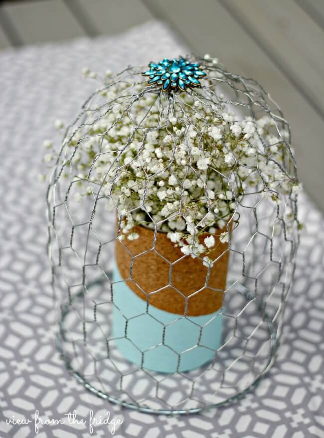 Decorative Chicken Wire Cloche Art