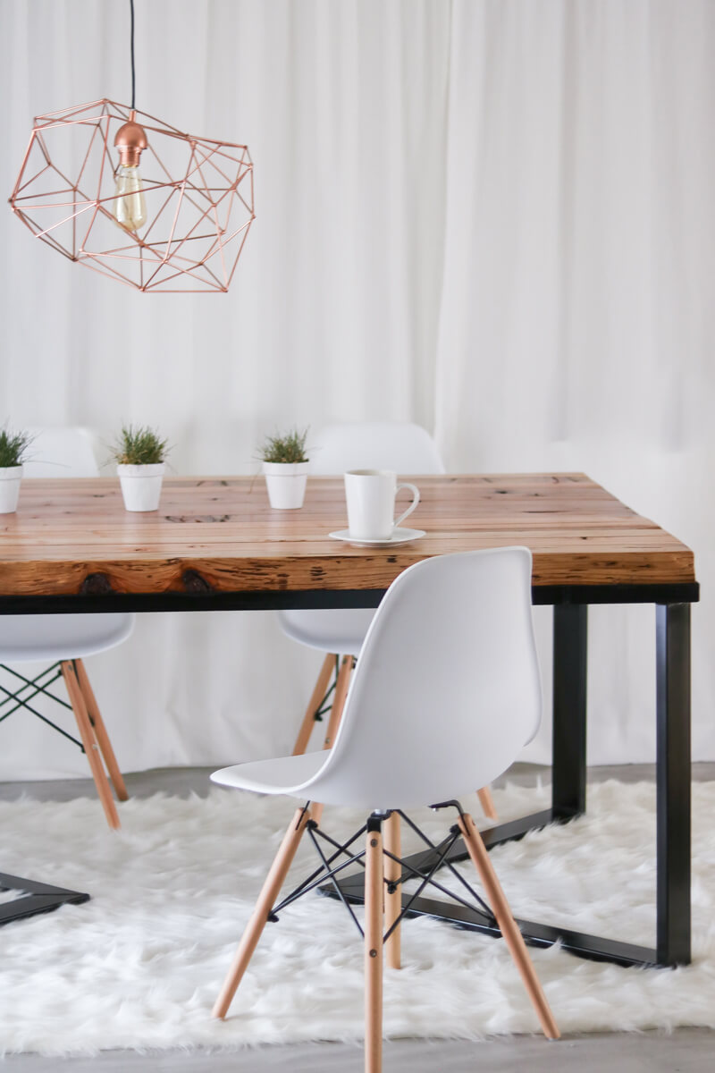 Reclaimed Wood Table with Black Metal Legs