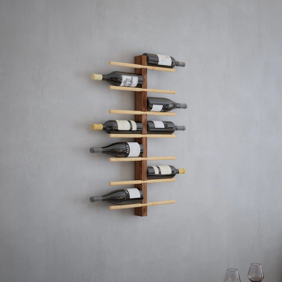 Two-Tone Acacia and Oak Wine Rack