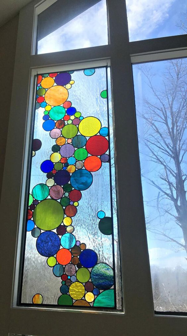 Floating Bubbles Stained Glass Design