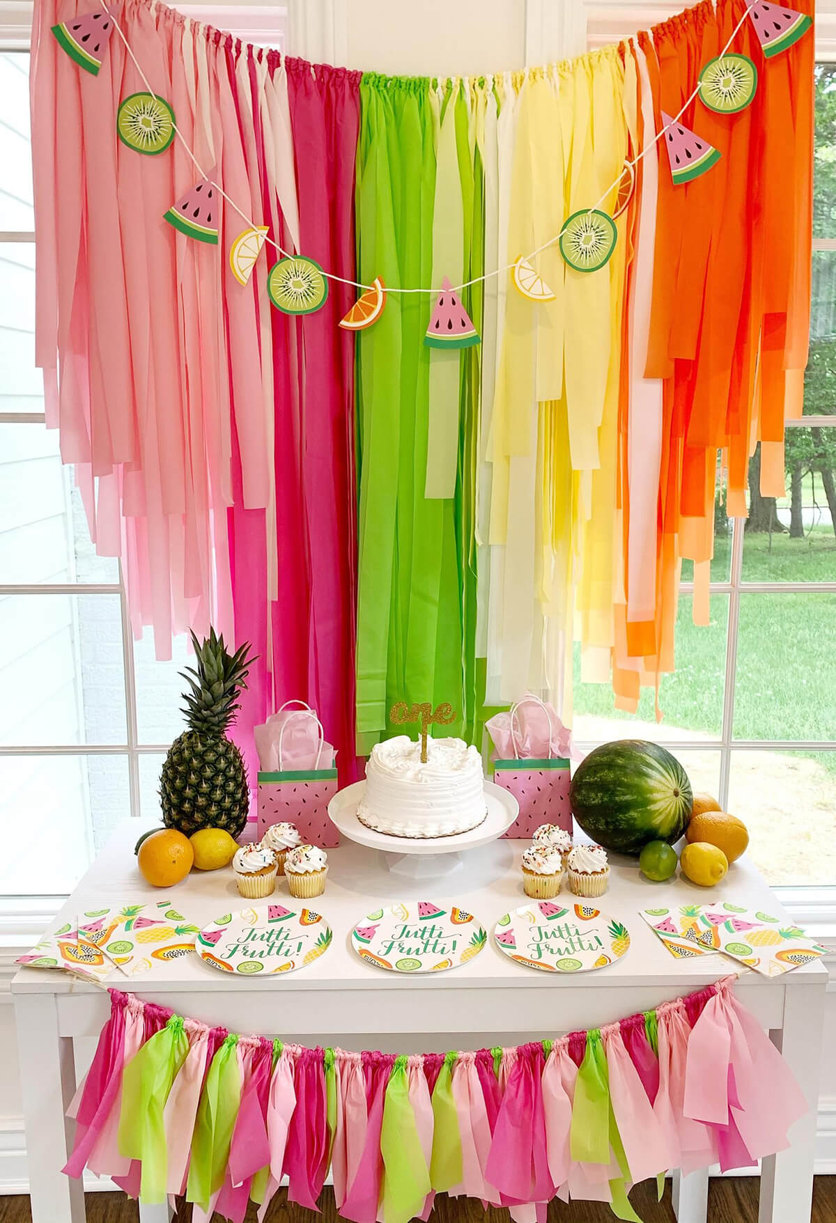 Effervescent Handmade Tutti-Frutti Garland Backdrop