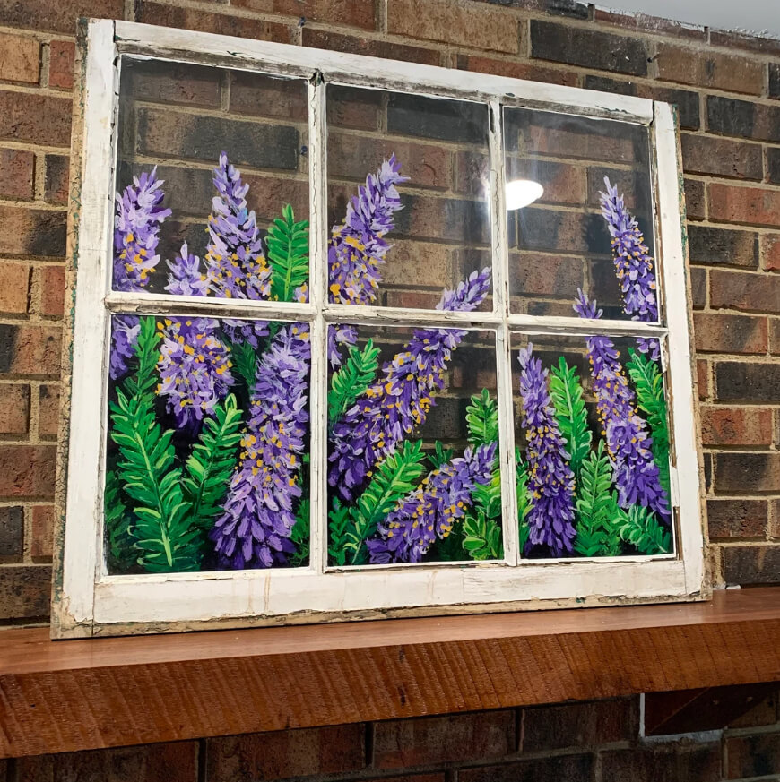 Hand Painted Vintage Farmhouse Window