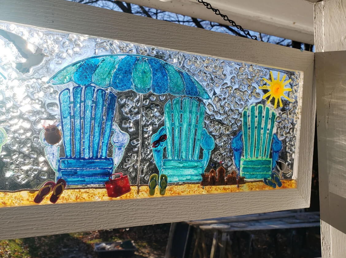 Hand Drawn Beach Chair Window Design