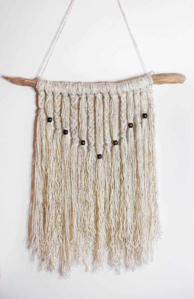 Braids and Beads Yarn Tassel Wall Hanging