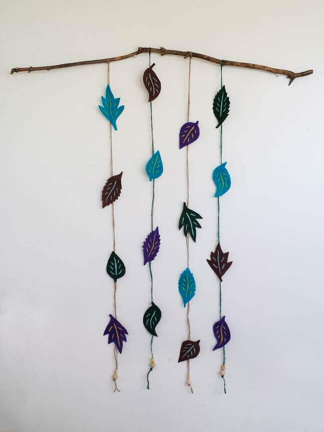 Felt Leaves on a String Wall Art