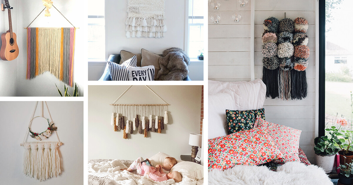 Featured image for “Cozy Up Your Favorite Room with these 26 DIY Yarn Wall Hanging Ideas”