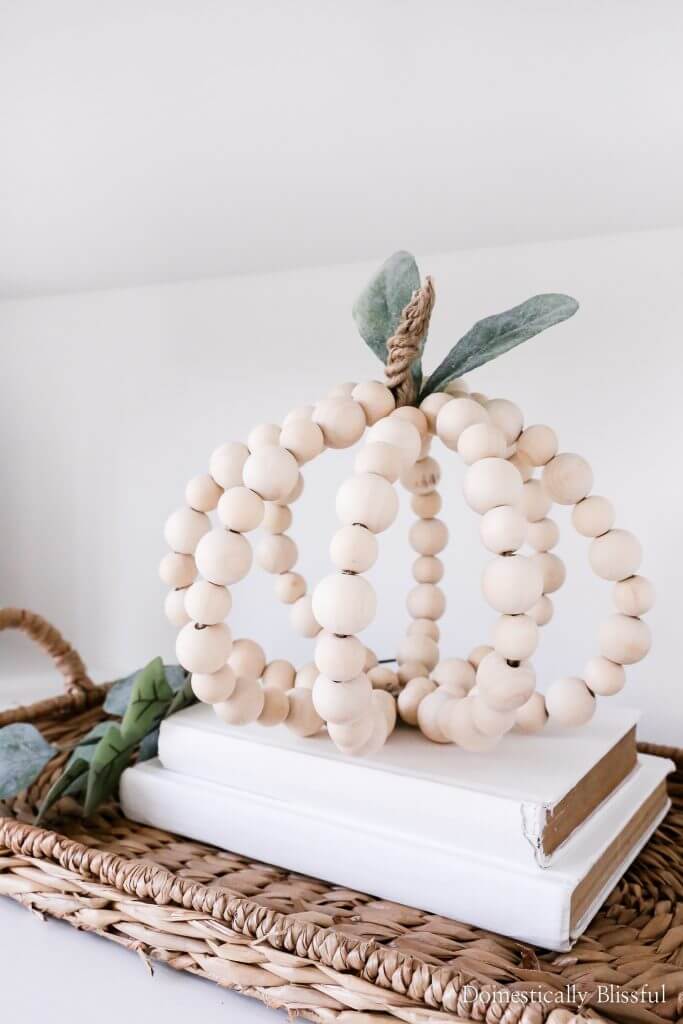 DIY Wood Bead Pumpkin Design