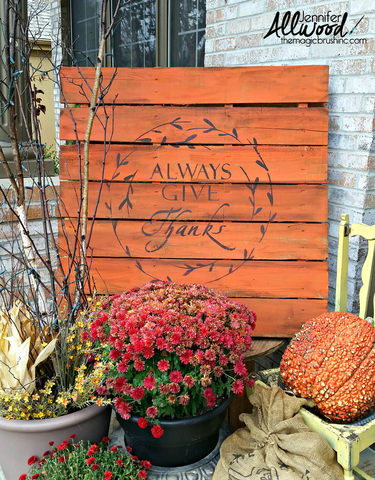 Sweet Wood Pallet Fall Decor