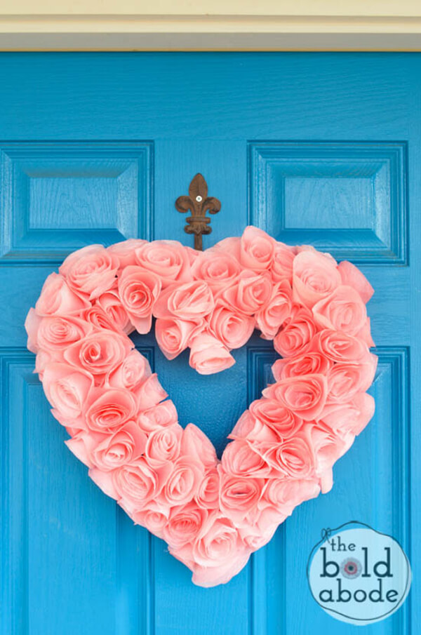 Beautiful Heart Shaped Foam Roses Wreath