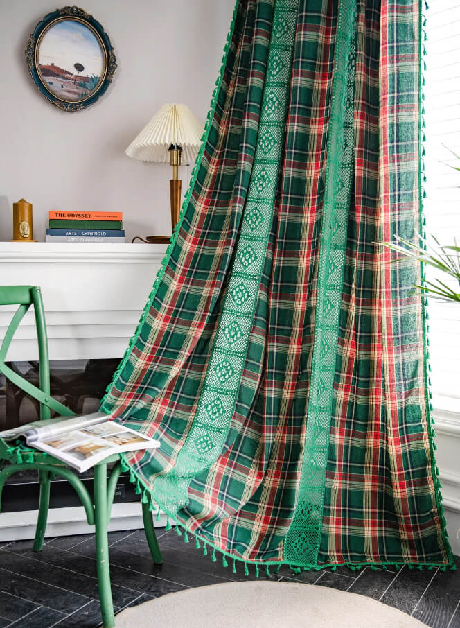 Vintage-Style Curtains Complete with Crocheted Panels