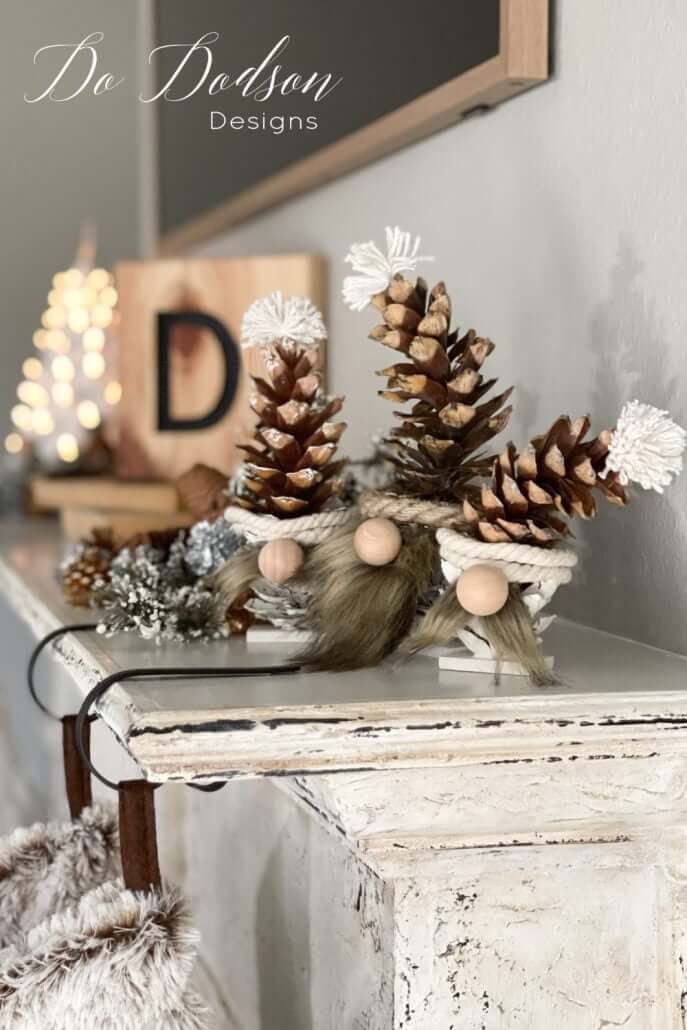 Cute Handmade Pinecone Gnome Gift