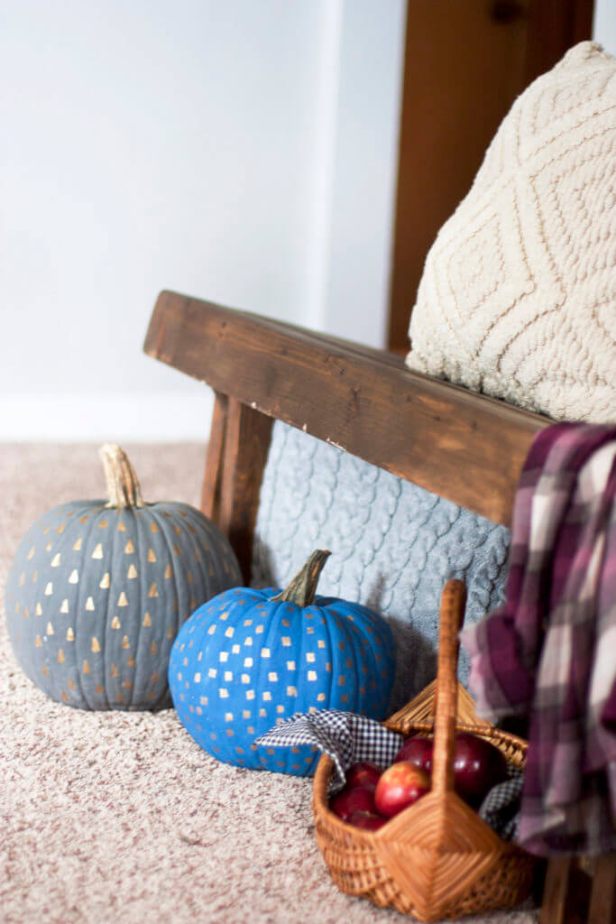 Sweet Metallic Patterned Painted Pumpkins