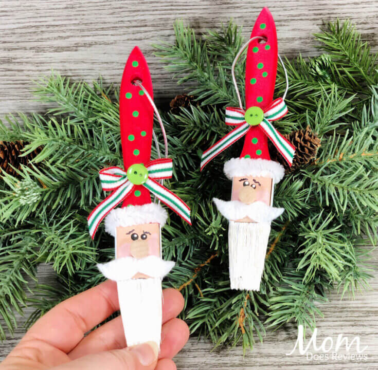 Fun Paintbrush Handmade Santa Ornament