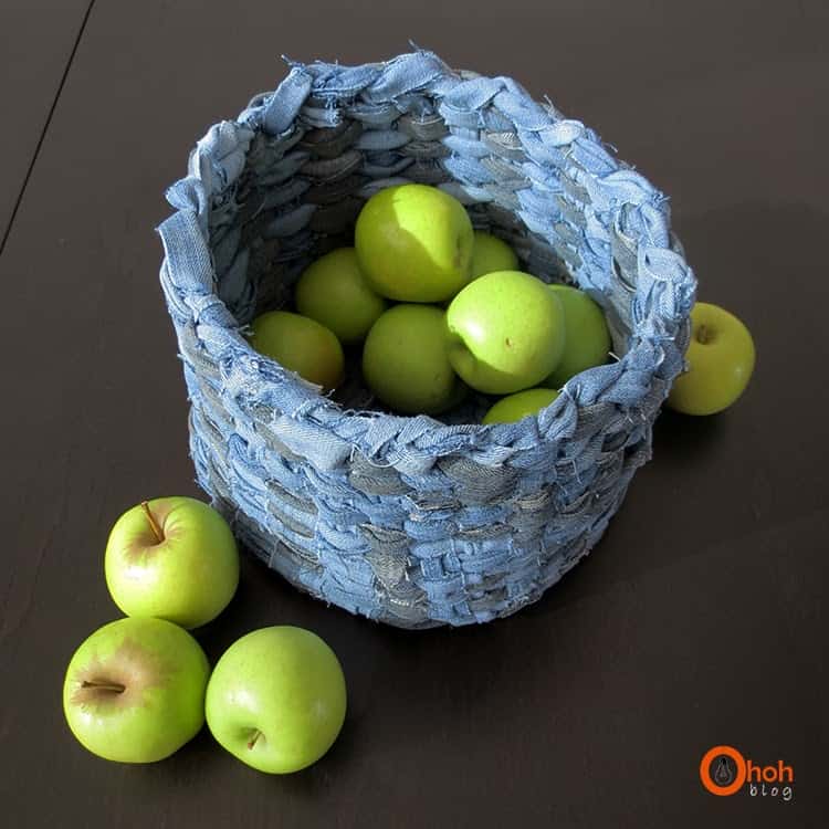 Recycled DIY Denim Basket Project