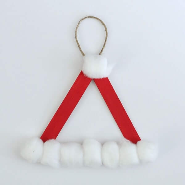 Crafting Sticks Santa Hat Ornaments