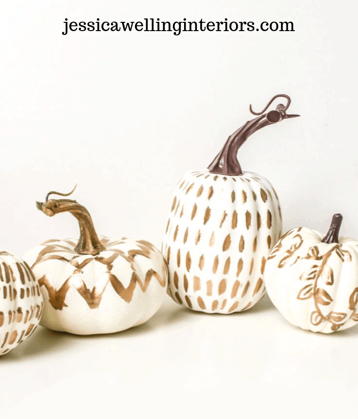 Fun Modern Styled Painted Pumpkins