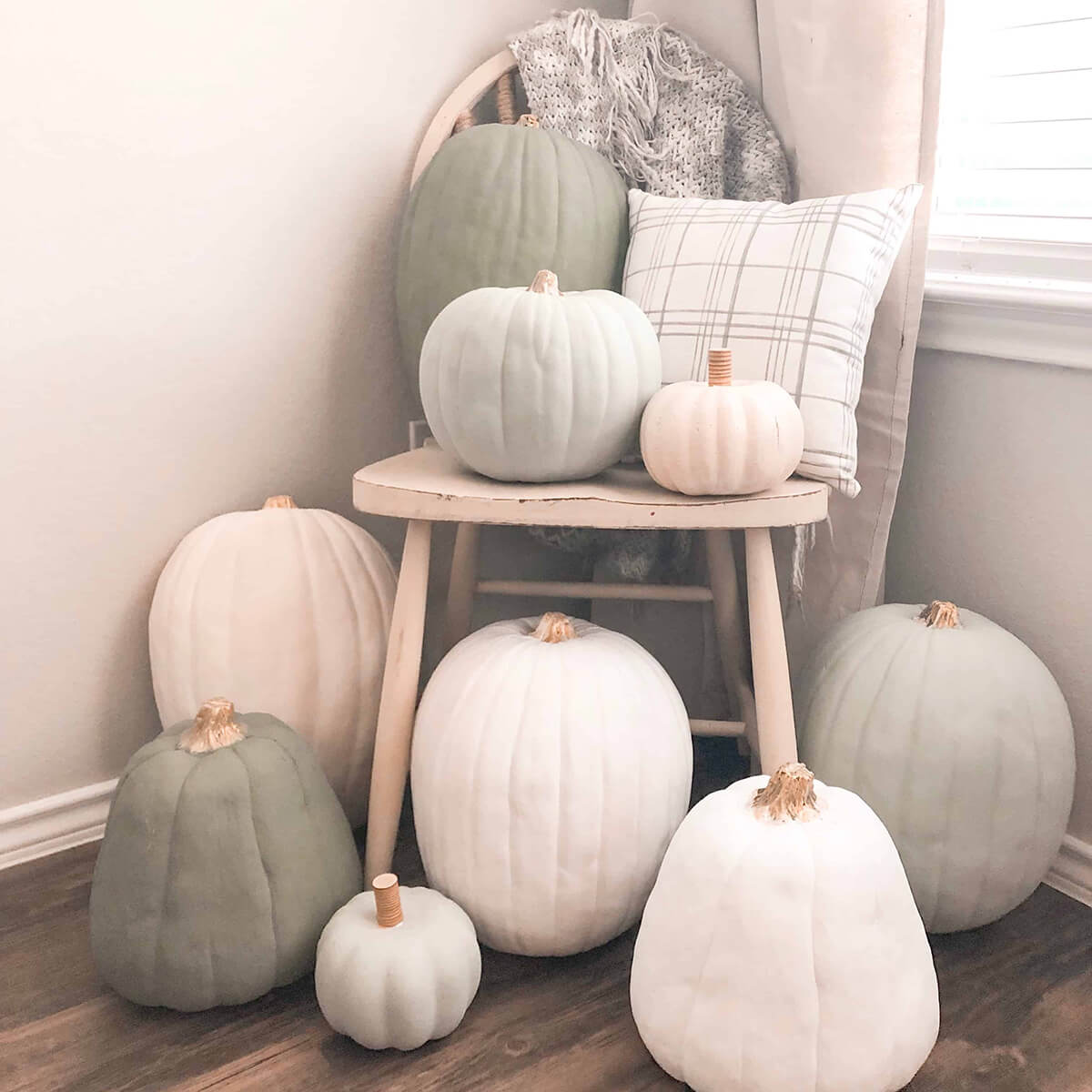 Charming Chalk Painted Faux Pumpkins