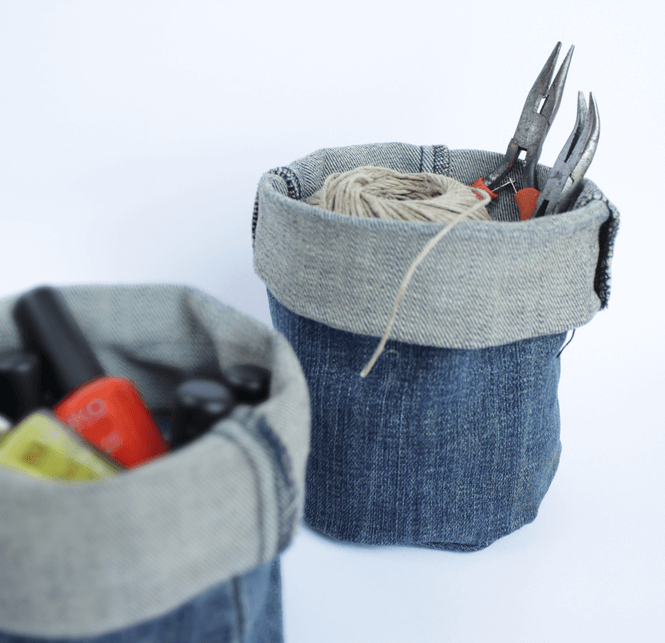 Mini Denim Jean Accessory Bucket