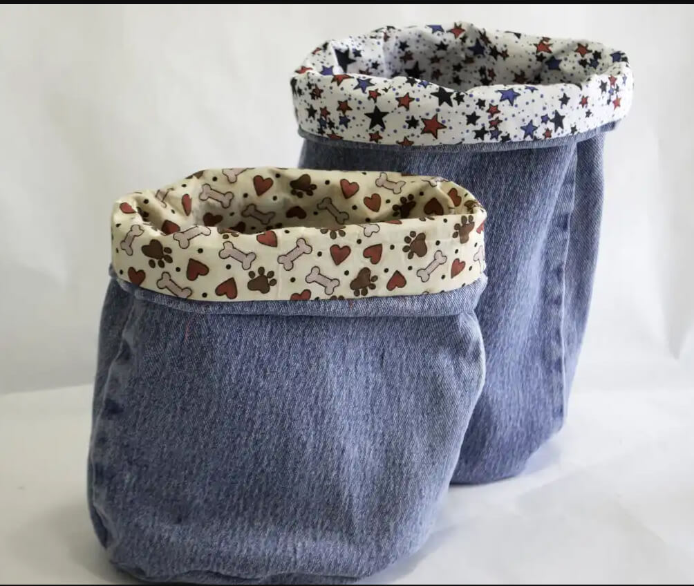 Sweet DIY Blue Jean Buckets