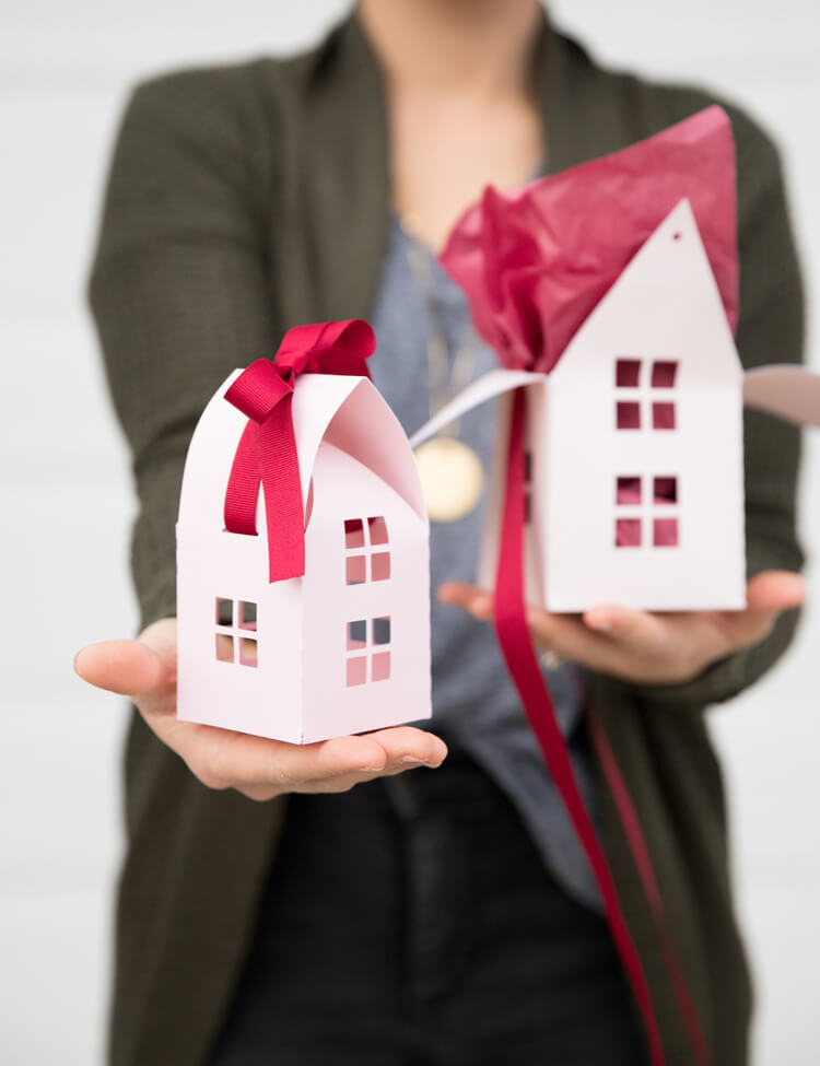 Handmade Miniature Christmas Box Houses