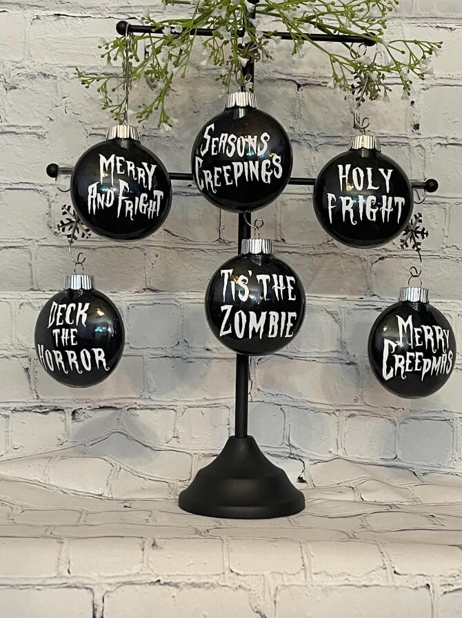 Halloween Theme Black Christmas Ornaments