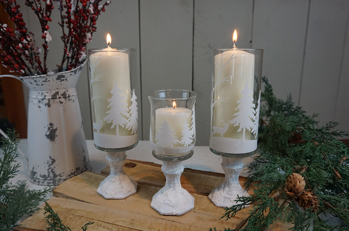 DIY Christmas Stencil Candle Jars