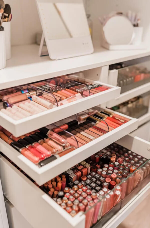 Multiple Drawers Dedicated to Lip Care Products