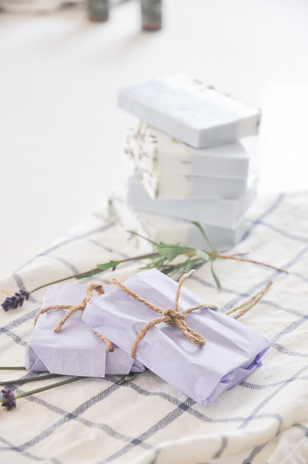 Posh Lavender Soap Bars as Wedding Favors