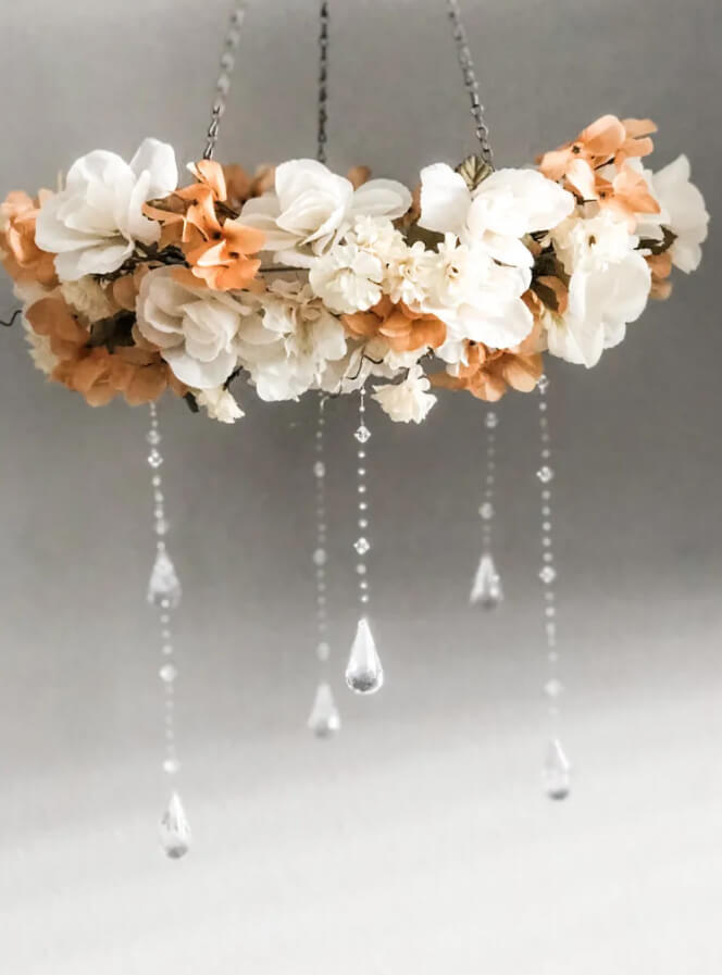 DIY Floral Mobile Chandelier