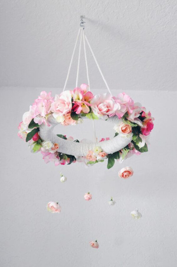 DIY Flower Mobile- Baby Girl Nursery Decor