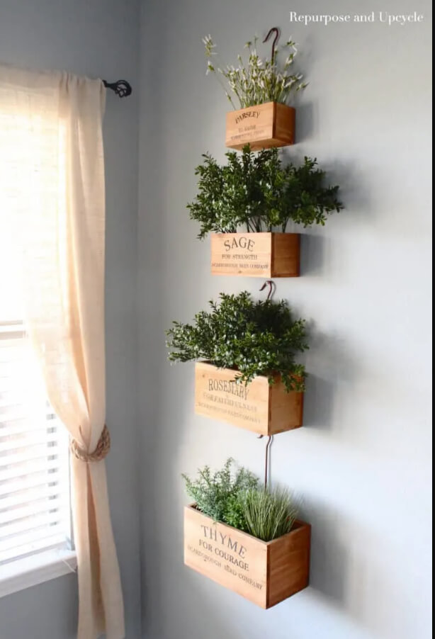 DIY Vintage Nesting Herb Crates