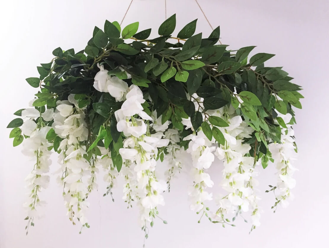 White Wisteria Flower Chandelier