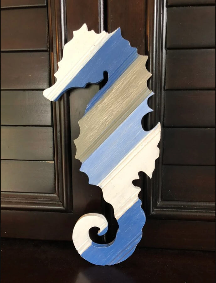 Reclaimed Wood Seahorse Bead Board