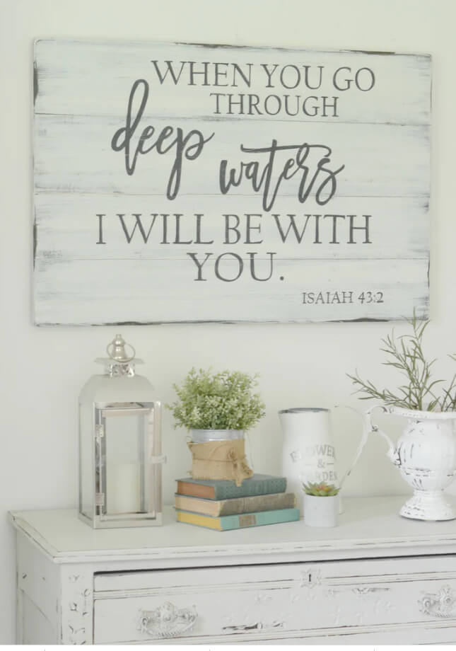 Farmhouse Scripture Sign Made from Barnwood