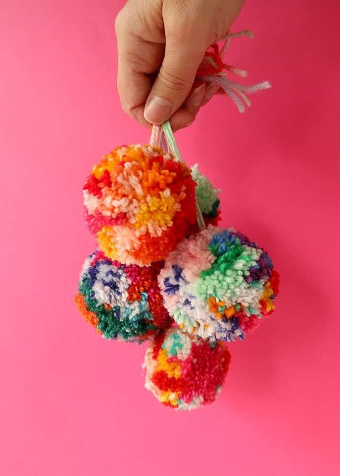 Scrap Yarn Pom Pom Designs