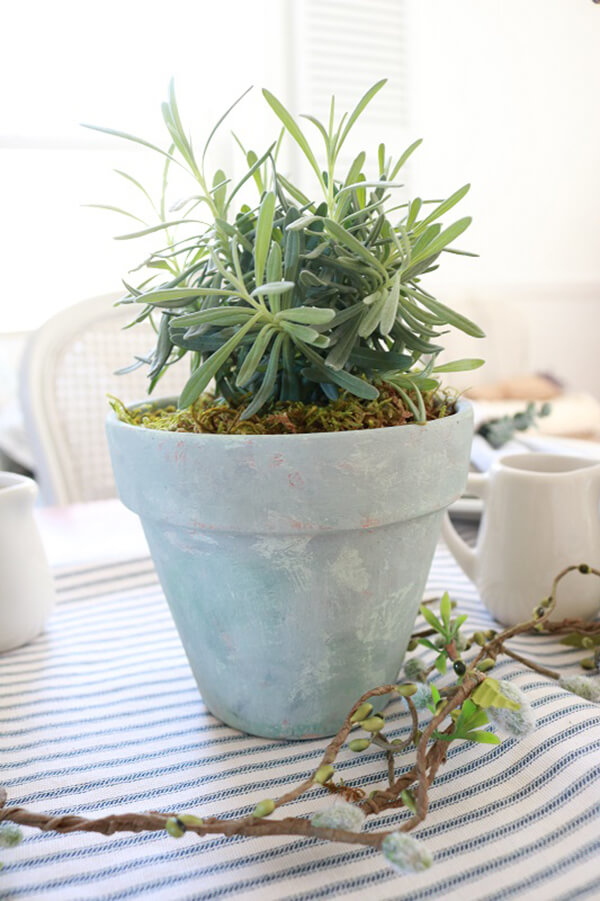 Using Paint to Age Earthenware Plant Pots