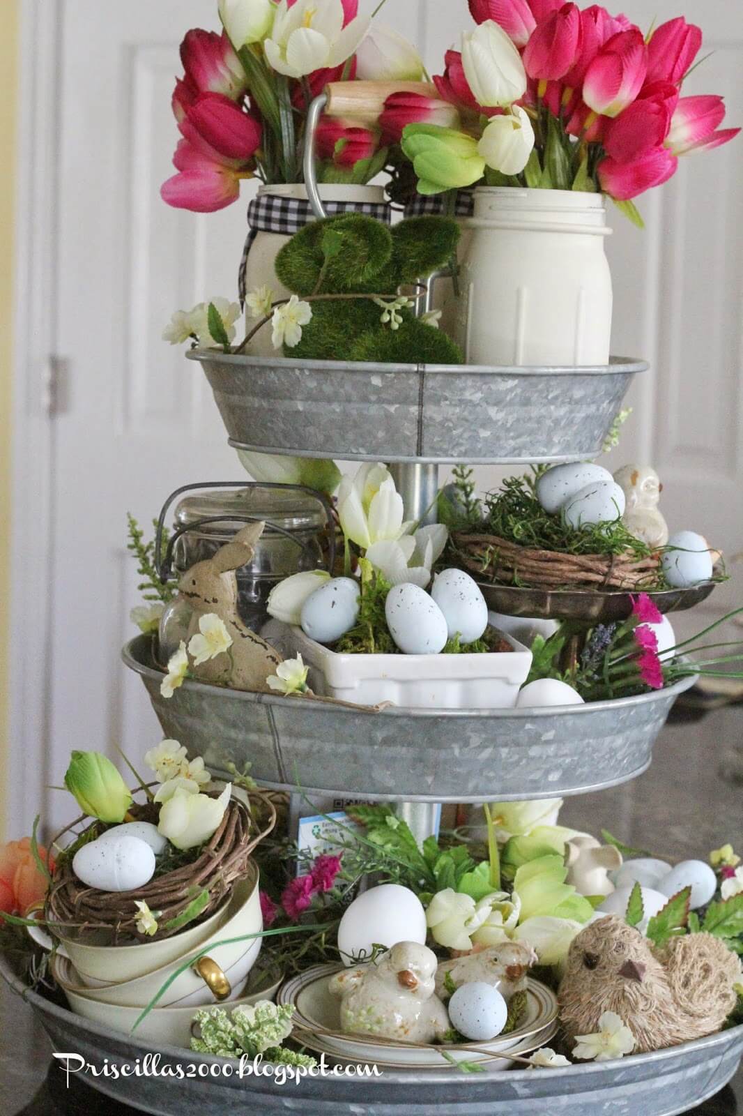 Springtime Galvanized Tiered Tray Design