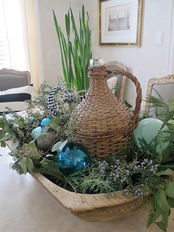 Rustic Outdoor Inspired Wooden Bowl Display