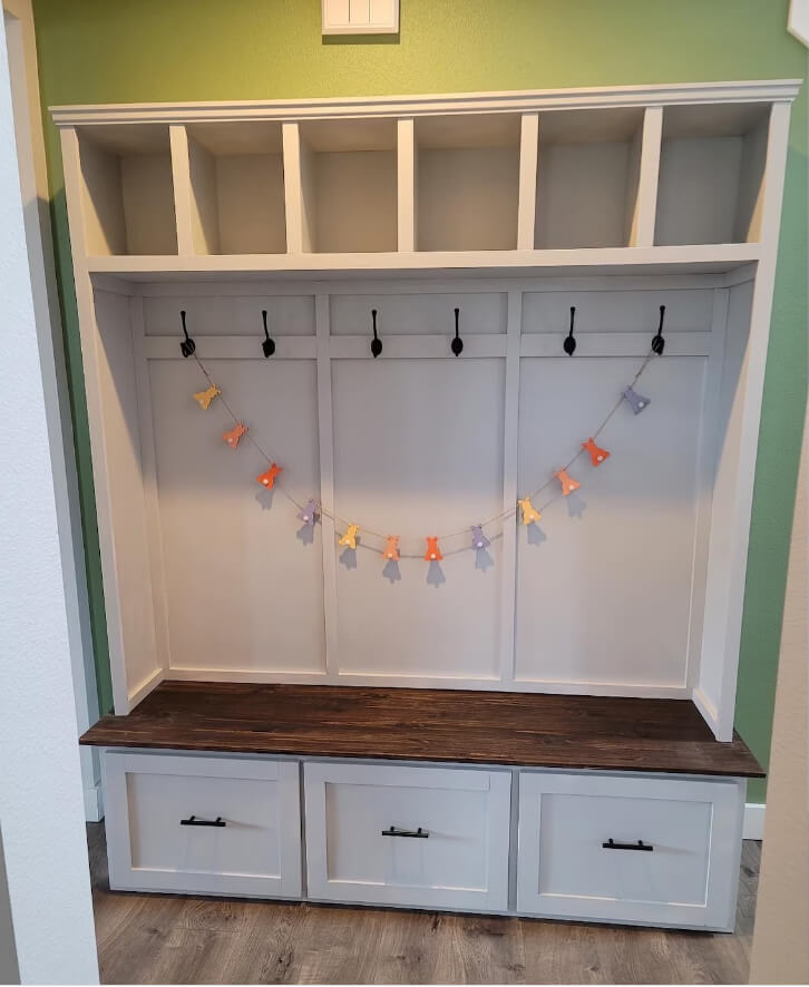 Personalized Farmhouse Mudroom Locker Hall Tree