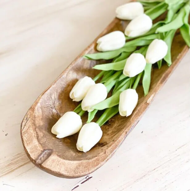 Long and Thin Natural Wooden Bowl