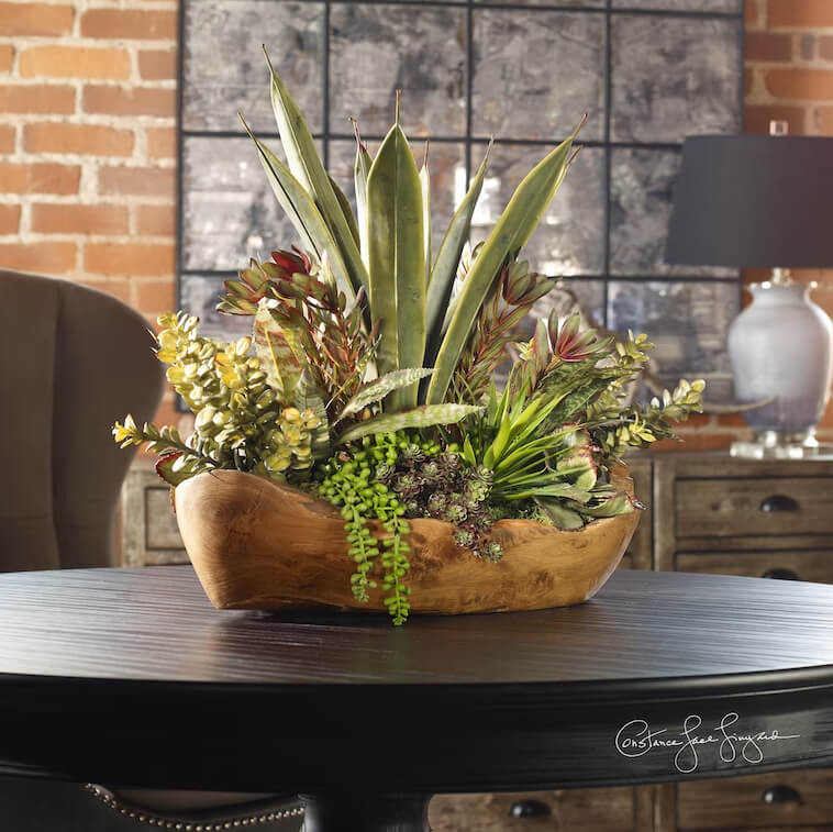 Carved Decorative Teak Bowl Display