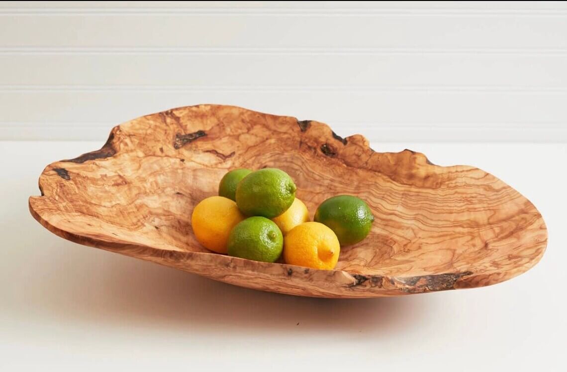 Oversized Asymmetrical Natural Wooden Bowl